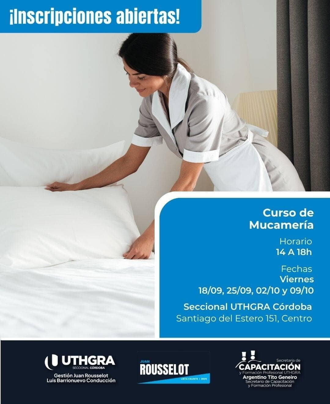 Nuevo Curso en UTHGRA CÓRDOBA: Mucamería
